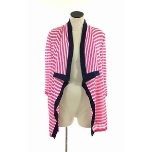 4/25 Cynthia Rowley StripePink Waterfall Cardigan